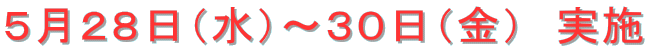 5月28日(水)〜30日(金) 実施